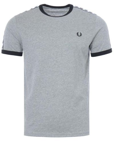 Fred Perry Men's Taped Ringer T-shirt In Grey - Grijs