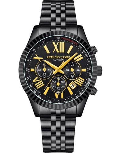 Anthony James Hand Assembled Limited Edition Chrono Sports - Black