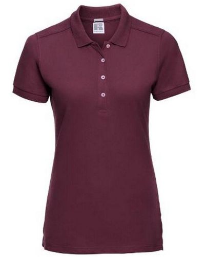 Russell Ladies Stretch Short Sleeve Polo Shirt () - Purple