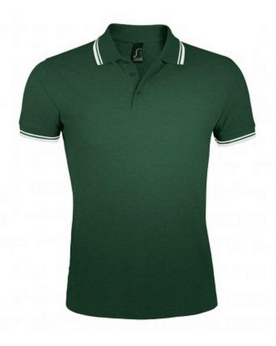 Sol's Pasadena Tipped Short Sleeve Pique Polo Shirt (Forest/) - Green