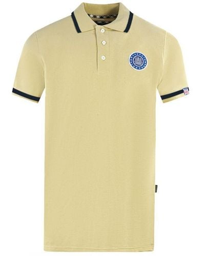 Aquascutum London Embroidered Badge Polo Shirt - Yellow