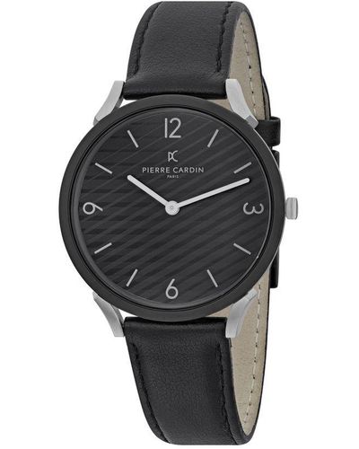 Pierre Cardin Pigalle Stripes Watch Cpi.2018 Leather - Grey