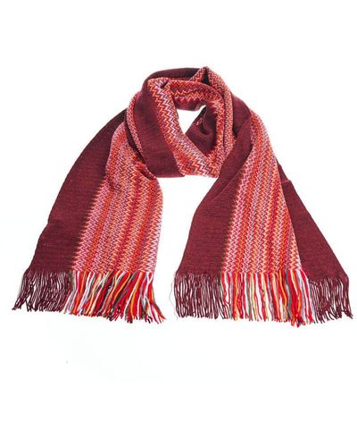 Missoni Multicolor Wollen Sjaal - Rood