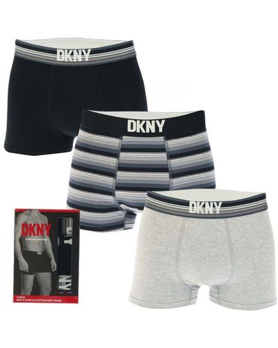 DKNY Men's Dallas 3 Pack Boxer Shorts In Black - Zwart