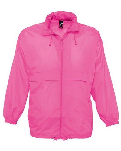 Sol's Surf Windbreaker Lightweight Jacket (Neon) Nylon - Pink
