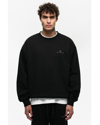 Good For Nothing Oversized Cotton Blend Sweatshirt - Black