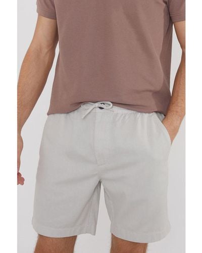 Threadbare Off White 'lent' Cotton Lyocell Jogger Style Shorts - Purple