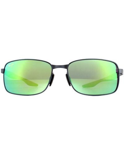 Maui Jim Wrap Brushed Gunmetal Polarized Sunglasses - Green