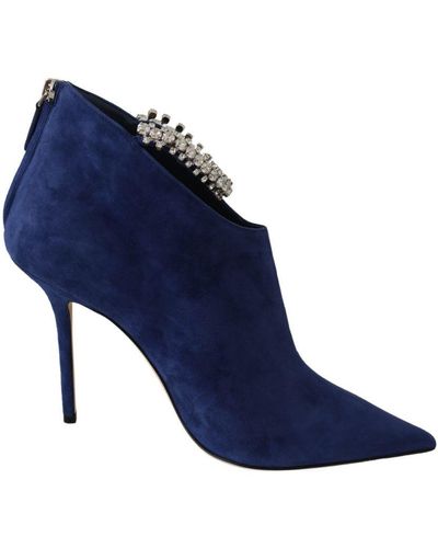 Jimmy Choo Pop Blue Leather Blaize 100 Boots Shoes