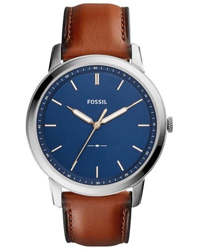 Fossil The Minimalist Watch Fs5304 Leather - Blue
