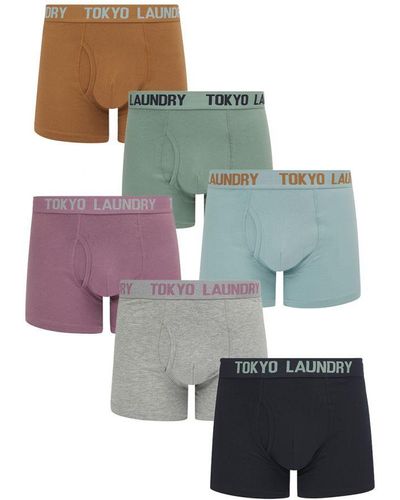 Tokyo Laundry Grey Cotton 6-pack Boxers
