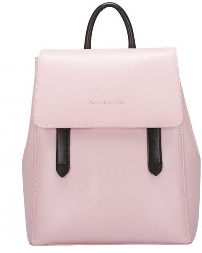 Smith & Canova Smooth Leather Structured Backpack - Pink