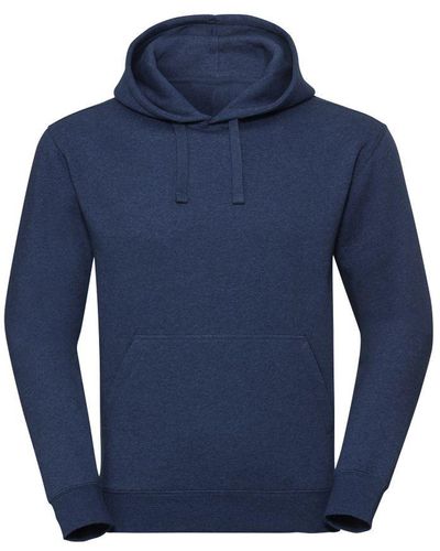 Russell Authentic Melange Hooded Sweatshirt (Ocean Melange) - Blue