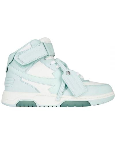 Off-White c/o Virgil Abloh Off- Out Of Office Mid Top Mint Leather Trainers - Blue