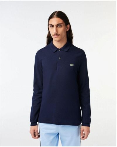 Lacoste Original L.12.12 Long Sleeve Cotton Polo Shirt - Blue