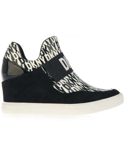DKNY Womenss All Over Print Trainers - Black