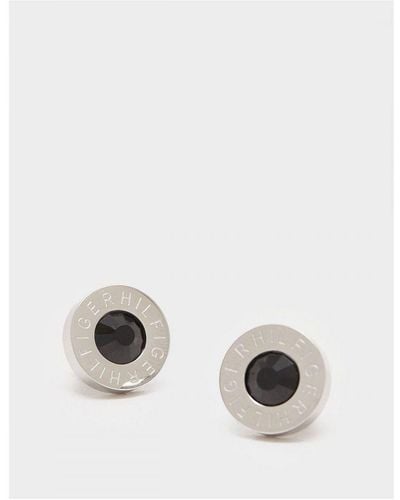 Tommy Hilfiger Accessories Stainless Steel Stone Stud Earrings - White