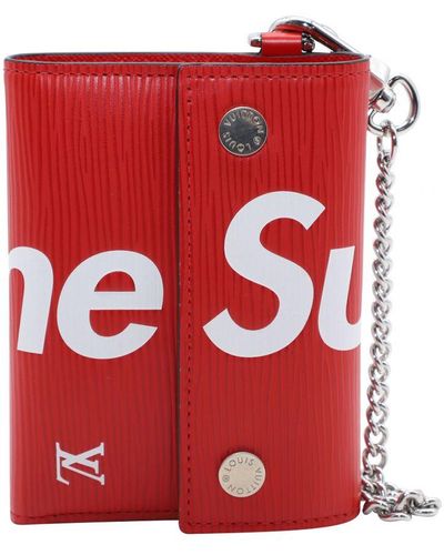 Louis Vuitton X Supreme Chain Wallet - Red