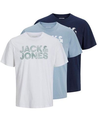 Jack & Jones 3 Pack Crew Neck T-Shirt - Blue