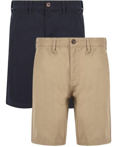 Kensington Eastside And Stone Cotton 2-Pack Chino Shorts - Natural
