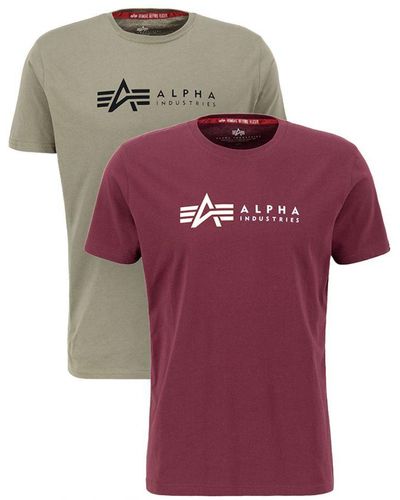 Alpha Industries Label T 2 Pack - Red