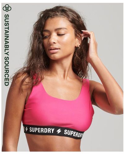 Superdry Code Elastische Bikinitop - Roze