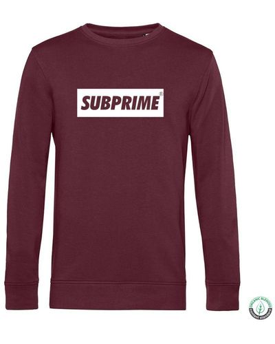 Subprime Sweaters Sweater Block Burgundy Rood - Paars