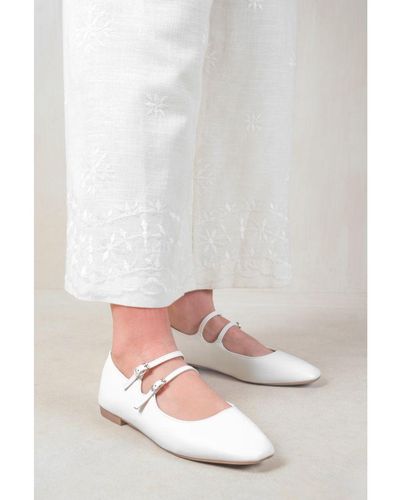 Where's That From 'Detox' Strappy Ballerina Flats - White