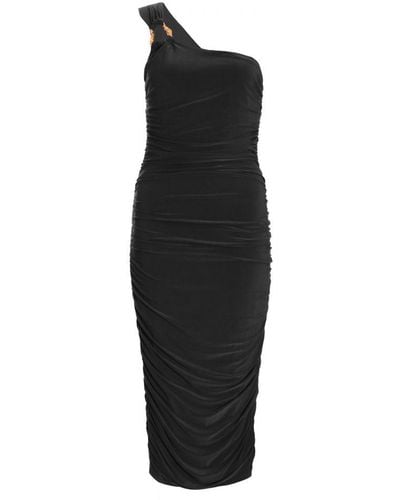 Quiz Black One Shoulder Bodycon Midi Dress