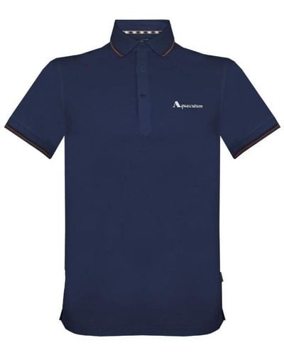 Aquascutum Marineblauw Poloshirt Met Merklogo Van