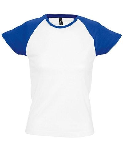 Sol's Melkachtig Contrast T-shirt Met Korte Mouw (wit/royaal Blauw)