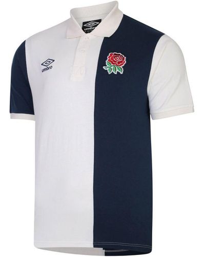 Umbro Engeland Rugby Classic Contrast Panel Polo Shirt (wolkendanser/maanlicht) - Blauw