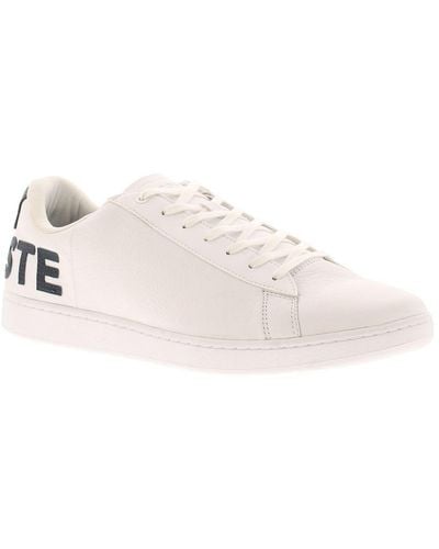Lacoste Trainers Carnaby Evo Leather Lace Up White Black - Pink