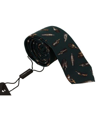 Dolce & Gabbana Fantasy Print Silk Adjustable Tie - Black