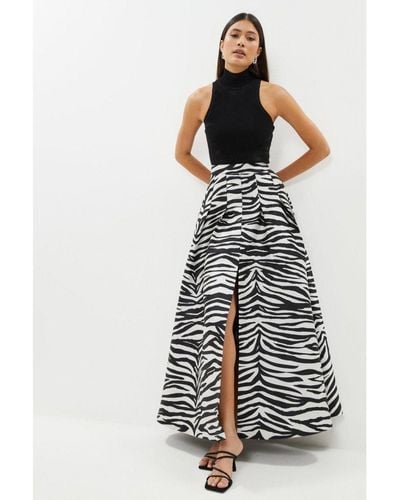 Coast Zebra Jacquard Maxi Skirt - White