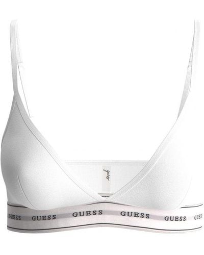 Guess Carrie Triangle Bra With Logo Band - White