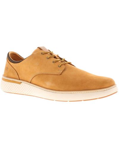 Timberland Smart Shoes Cross Mark Oxford Leather Lace Up Tan Leather - Brown
