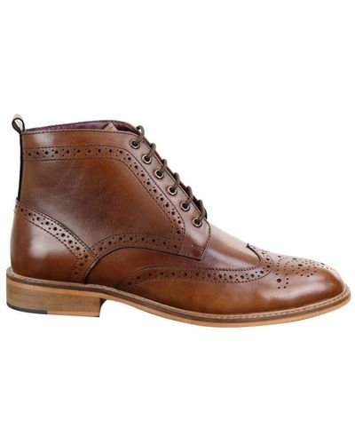 House Of Cavani Classic Oxford Brogue Ankle Boots - Brown