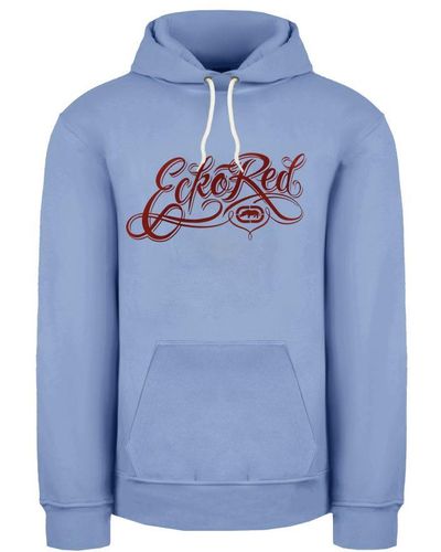 Ecko' Unltd Long Sleeve Pullover Scarlett Hoodie Efm04804 Vista Cotton - Blue