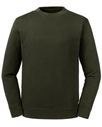 Russell Adults Pure Organic Reversible Sweatshirt (Dark) Cotton - Green