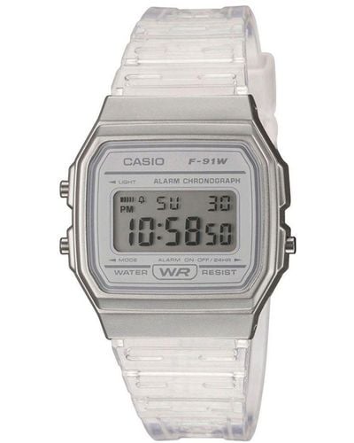 G-Shock Collection 's Transparent Watch F-91ws-7ef - Grey