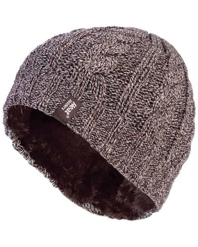 Heat Holders Womenss Thermal Fleece Lined Cable Knit Winter Hat - Natural