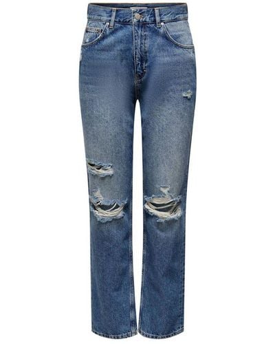 ONLY Straight Fit Jeans Onlrobyn Light Medium Blue Denim - Blauw