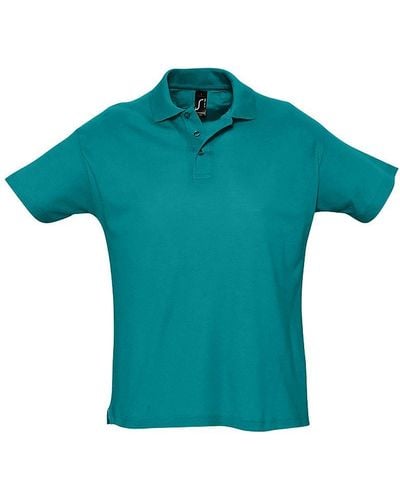 Sol's Zomer Ii Pique Poloshirt Met Korte Mouwen (eendenblauw) - Groen