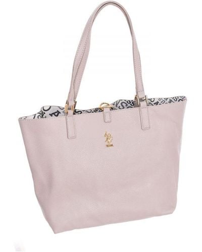 U.S. POLO ASSN. Reversible Shopper Bag With Toiletry Bag Biurr5559Wvp - Pink