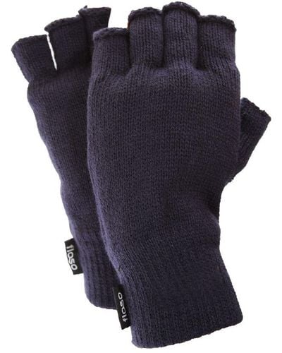 floso Thinsulate Thermal Fingerless Gloves (3M 40G) () - Blue