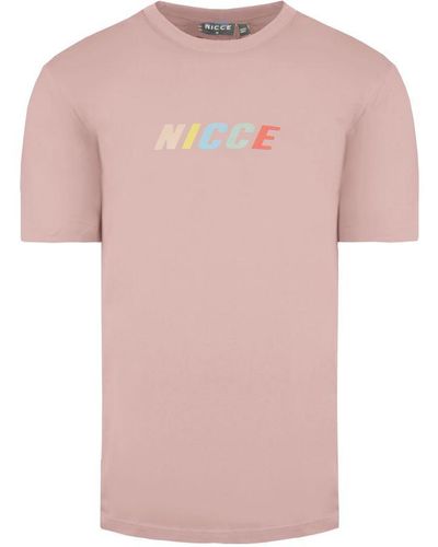 Nicce London Round Neck Short Sleeve Myriad T-Shirt 211 1 09 09 0339 Cotton - Pink