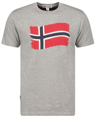 GEOGRAPHICAL NORWAY Jorent-t-shirt Met Korte Mouwen - Grijs