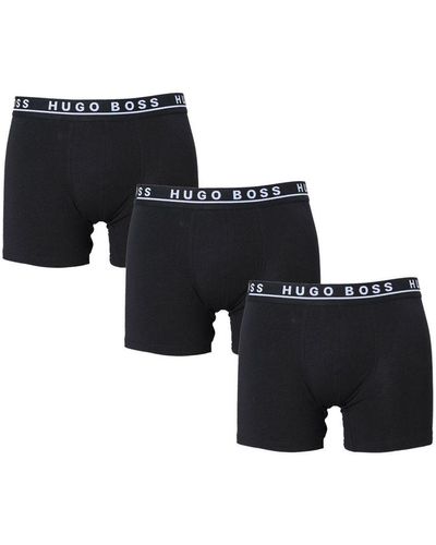 BOSS Hugo 3 Pack Boxer Shorts - Black
