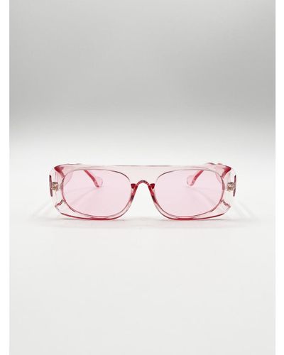 SVNX Flat Top Oval Sunglasses - Pink